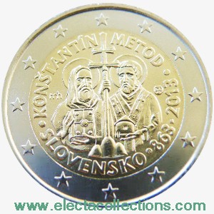 Eslovaquia - 2 euro, Constantino y Metodio, 2013